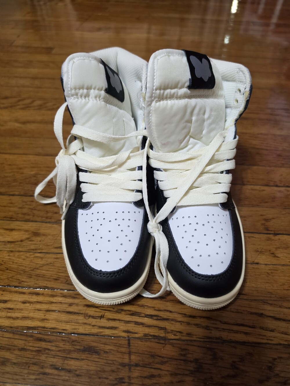 Junior Girls High-Top Sneakers in Black, White & Pink